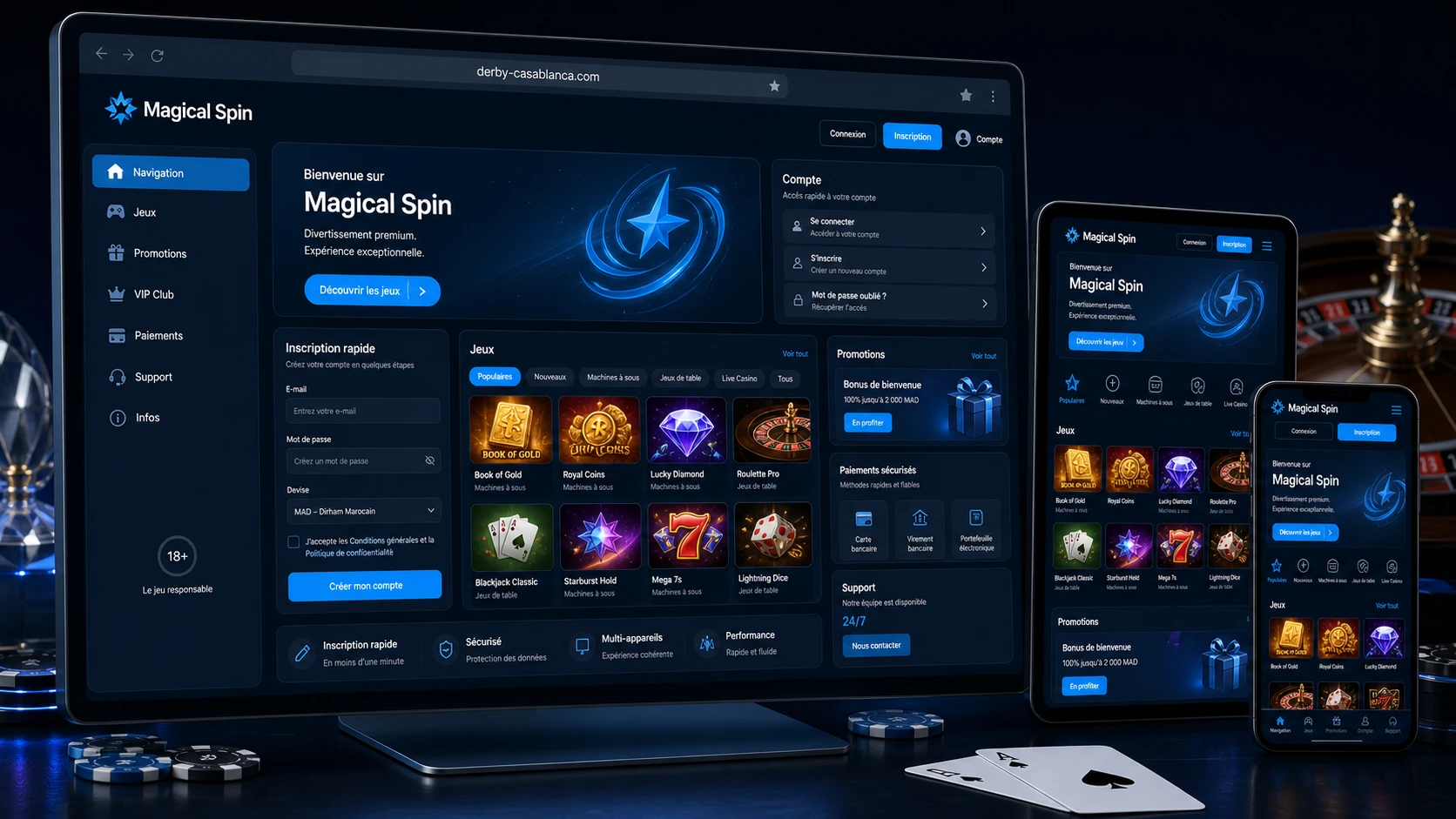 Magical Spin – aperçu de la plateforme